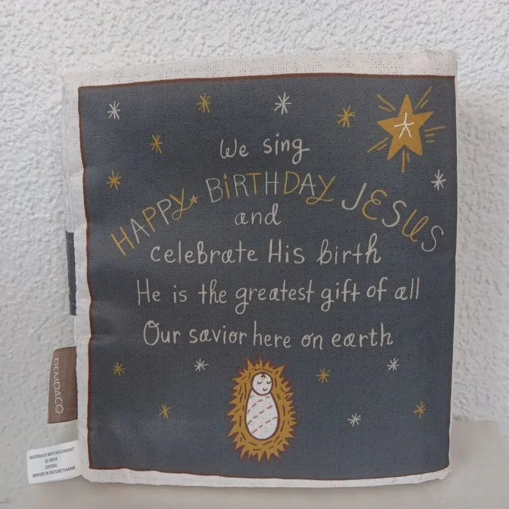 Demdaco Happy Birthday Jesus Soft Quiet Book Soft Neutral Colors Religious Story